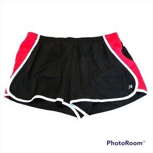 New Balance Athletic Running Shorts With Built in Brief Black Red